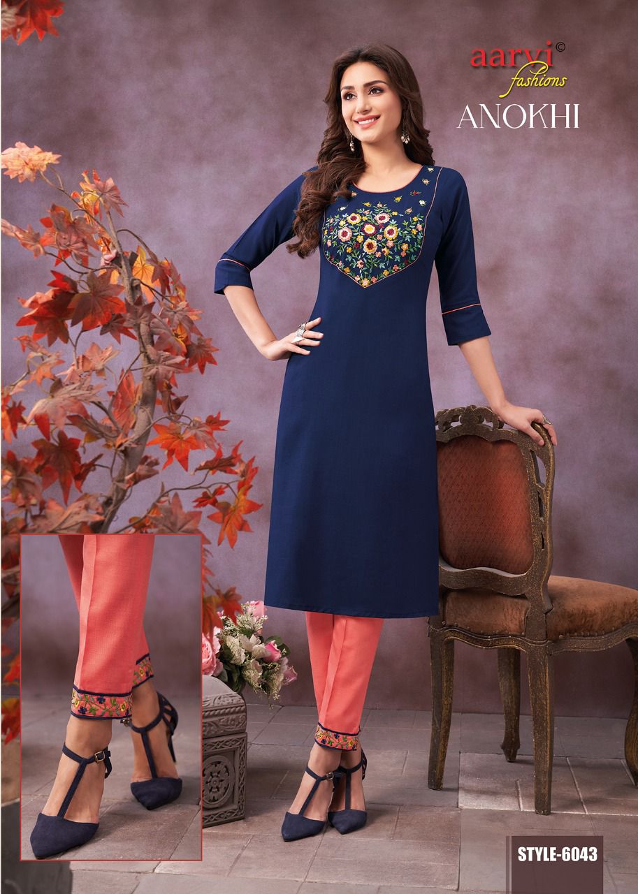 Aarvi Anokhi 2 Fancy Ethnic Wear Designer Kurti With Pant Collection